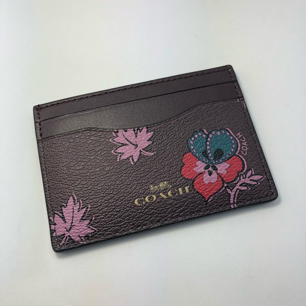 Coach Wildflower Print Coated Canvas Card Case - Picture 4 of 4